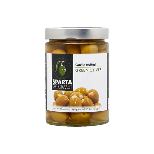 Garlic Stuffed Green Olives (580 gms) By Sparta Gourmet