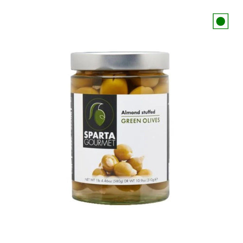 Almond Stuffed Green Olives (580 gms) By Sparta Gourmet
