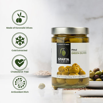 Pitted Green Olives (580 gms) By Sparta Gourmet