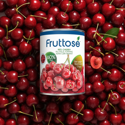 Red Cherry Filling & Topping (60% Fruit) 3.3 Kg By Fruttose