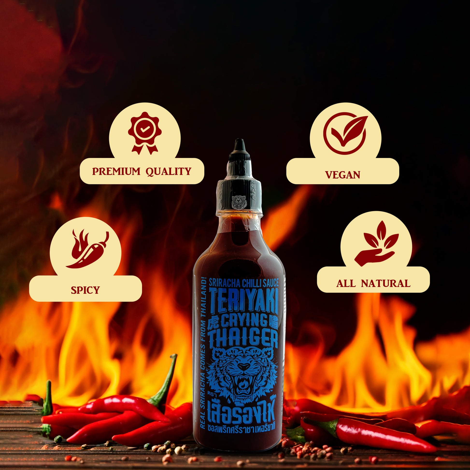 Suree Sriracha Teriyaki Chilli Sauce Features - Damati Foods